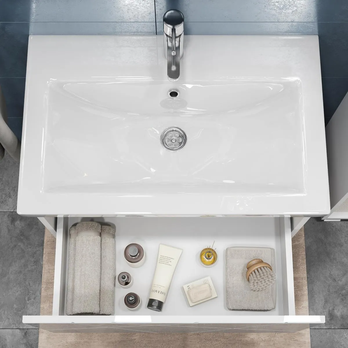 Тумба с раковиной подвесная VIGO Geometry 033, 60 см