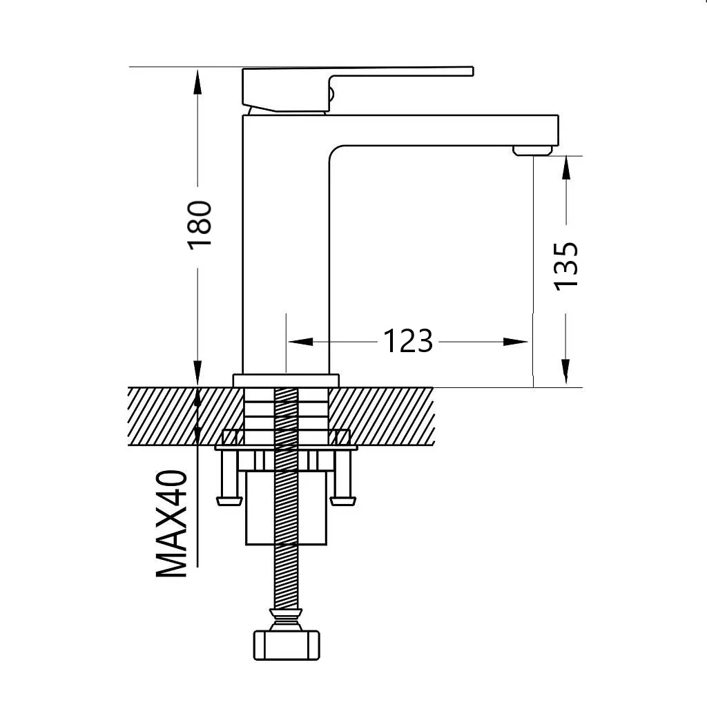 Смеситель для раковины D-Lin H110324-A, черный