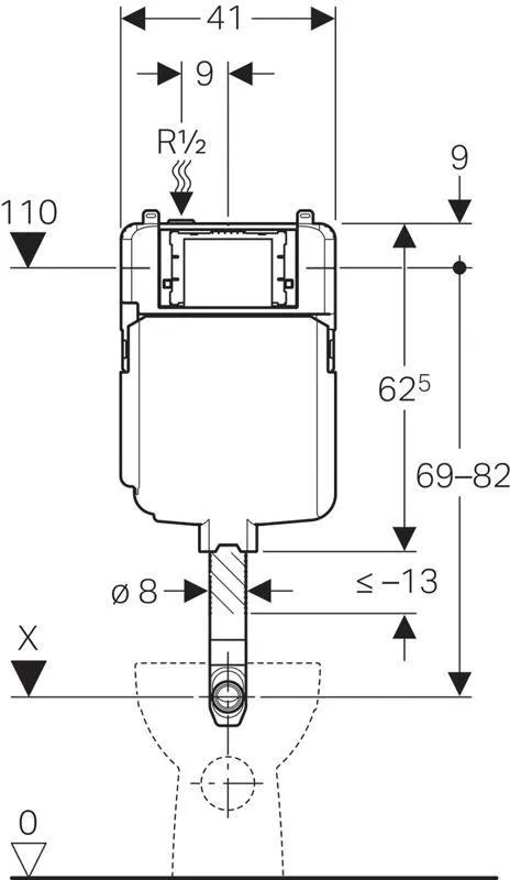 Скрытый бачок GEBERIT Sigma 8 109.791.00.1