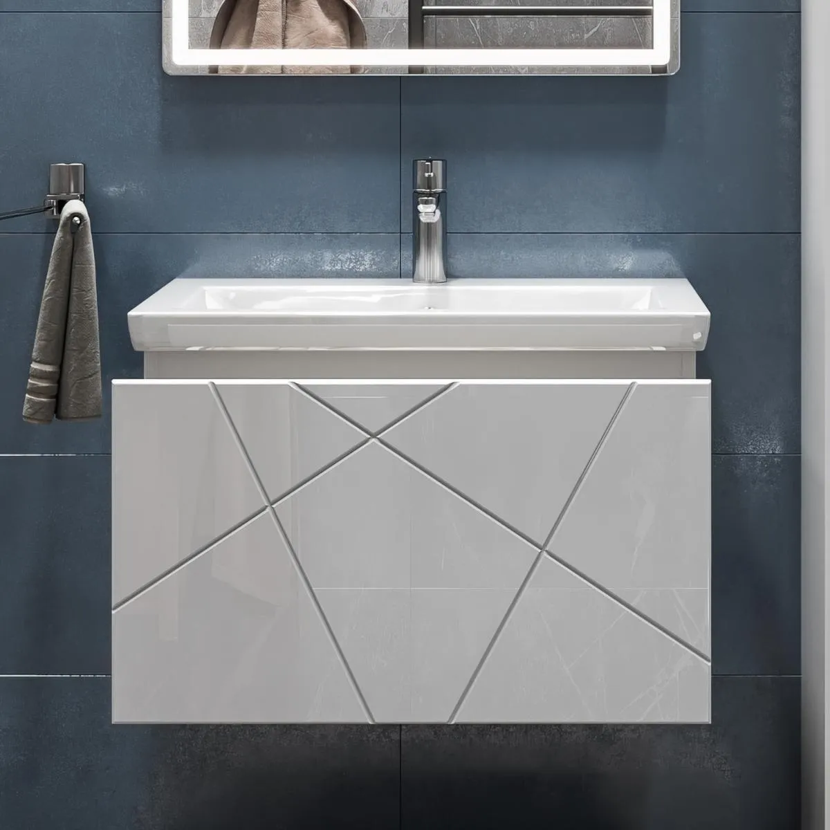 Тумба с раковиной подвесная VIGO Geometry 033, 60 см