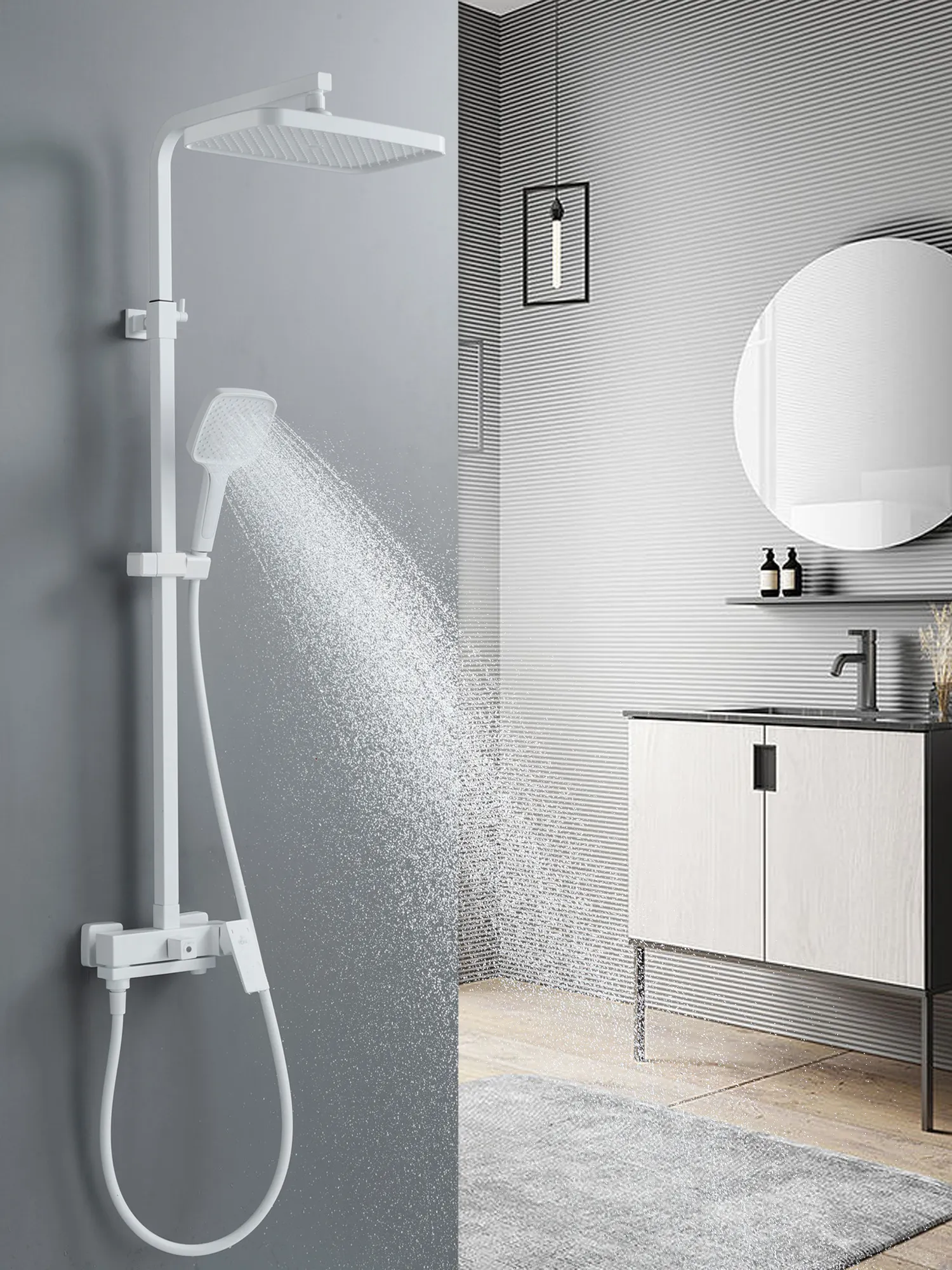 Душевая система Rose R2836C, белый