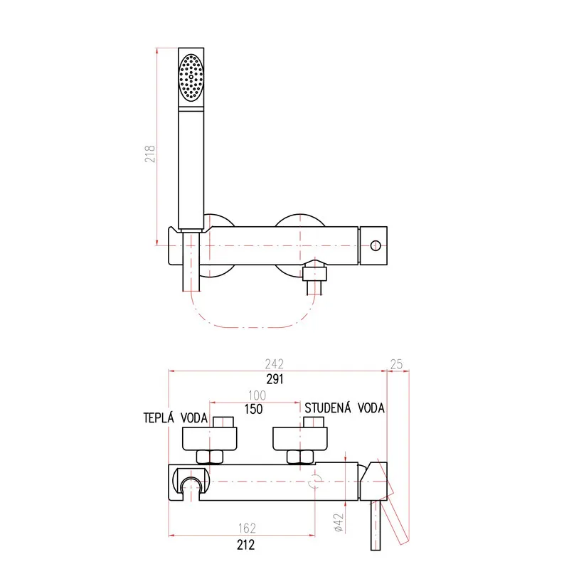 Смеситель для душа Rav Slezak Seina SE980.5/2