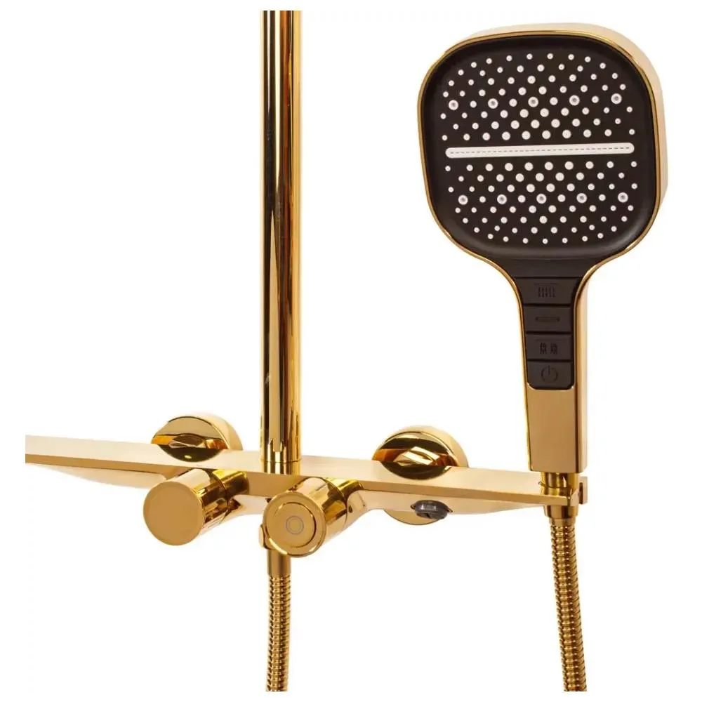 Душевая система с термостатом Hansberge H5055GO, золото