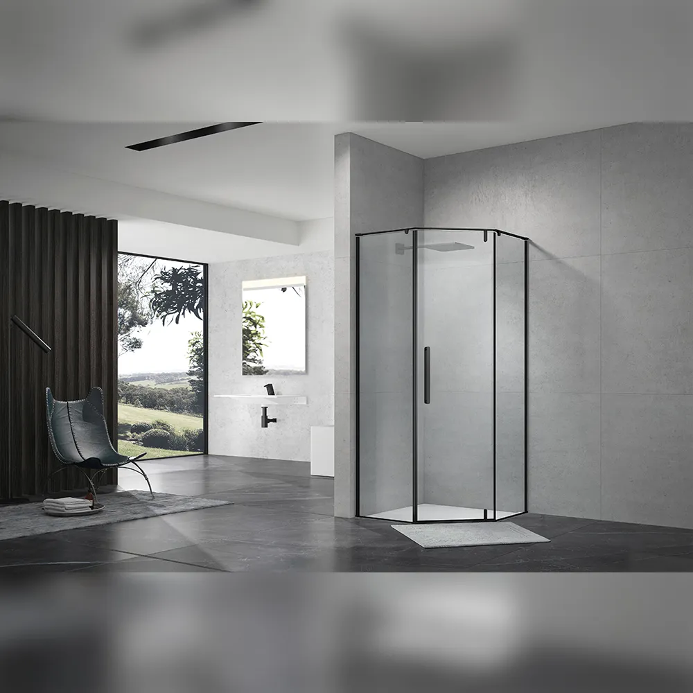 Душевой уголок Terminus Альба трапеция 100х100х200, черный