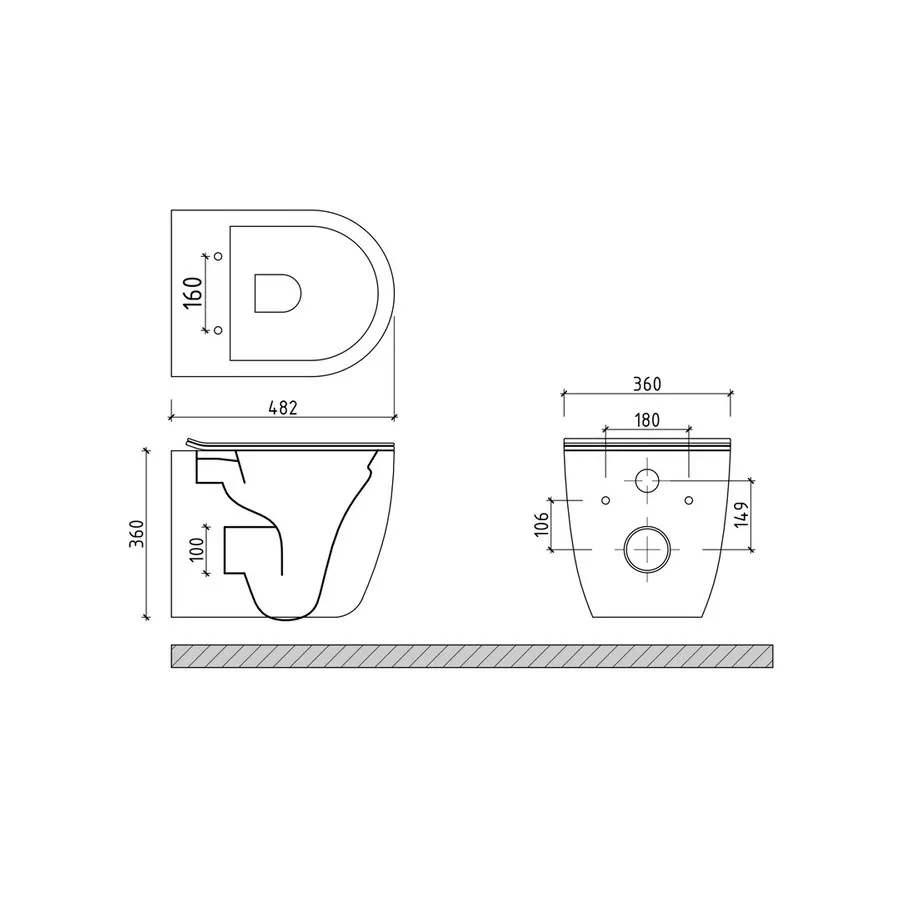 Унитаз подвесной Maretti Elena безободковый с микролифтом, EA10PBM67-844, белый