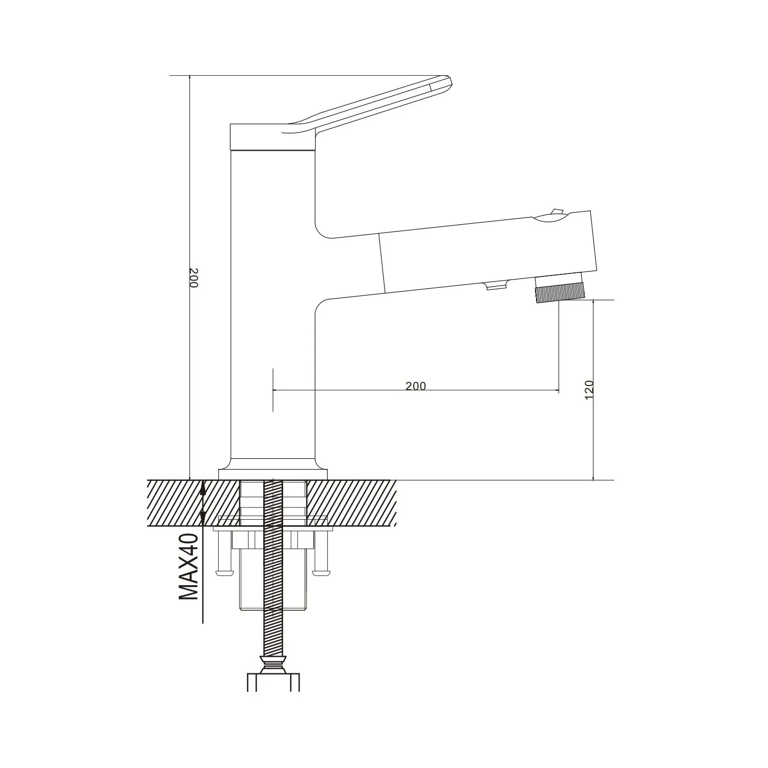 Смеситель для раковины многофункциональный Raffine F281T, оружейная сталь