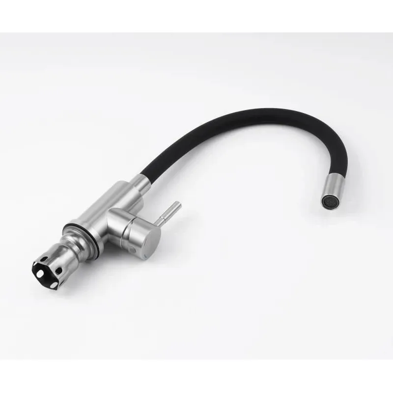 Смеситель для кухни с гибким изливом Knotlor SS-02, сатин