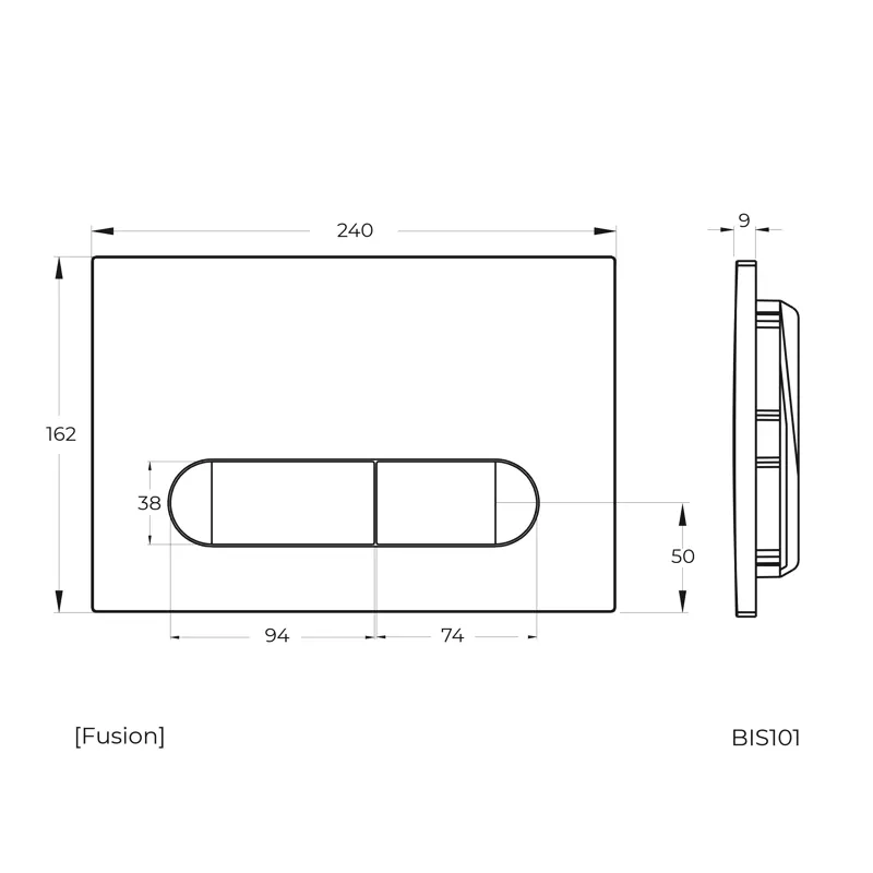 Клавиша смыва Knotlor BIS101GM, вороненая сталь