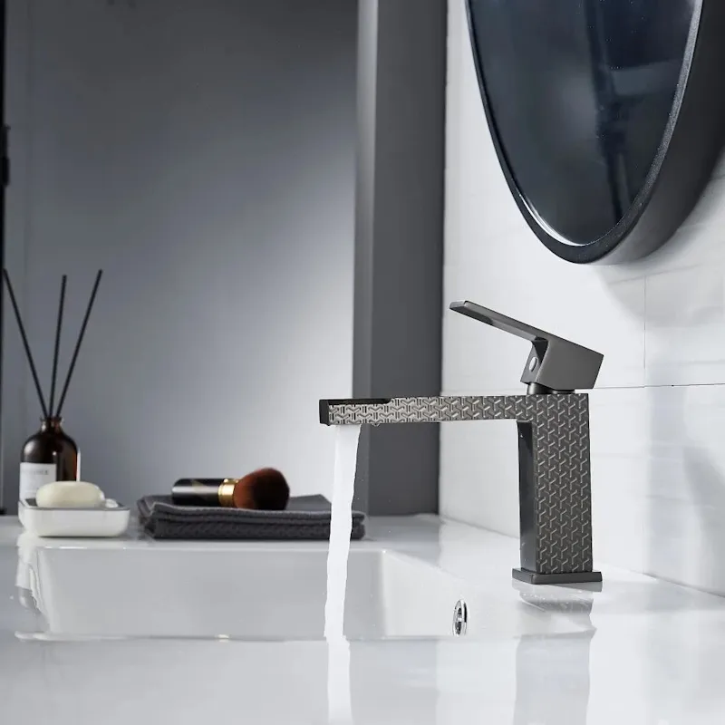 Cмеситель для раковины Knotlor KN-20/GMP, оружейная сталь