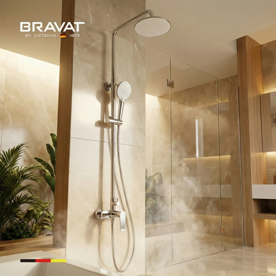 Душевая система цвет хром BRAVAT (F9807938CP-A-SW)