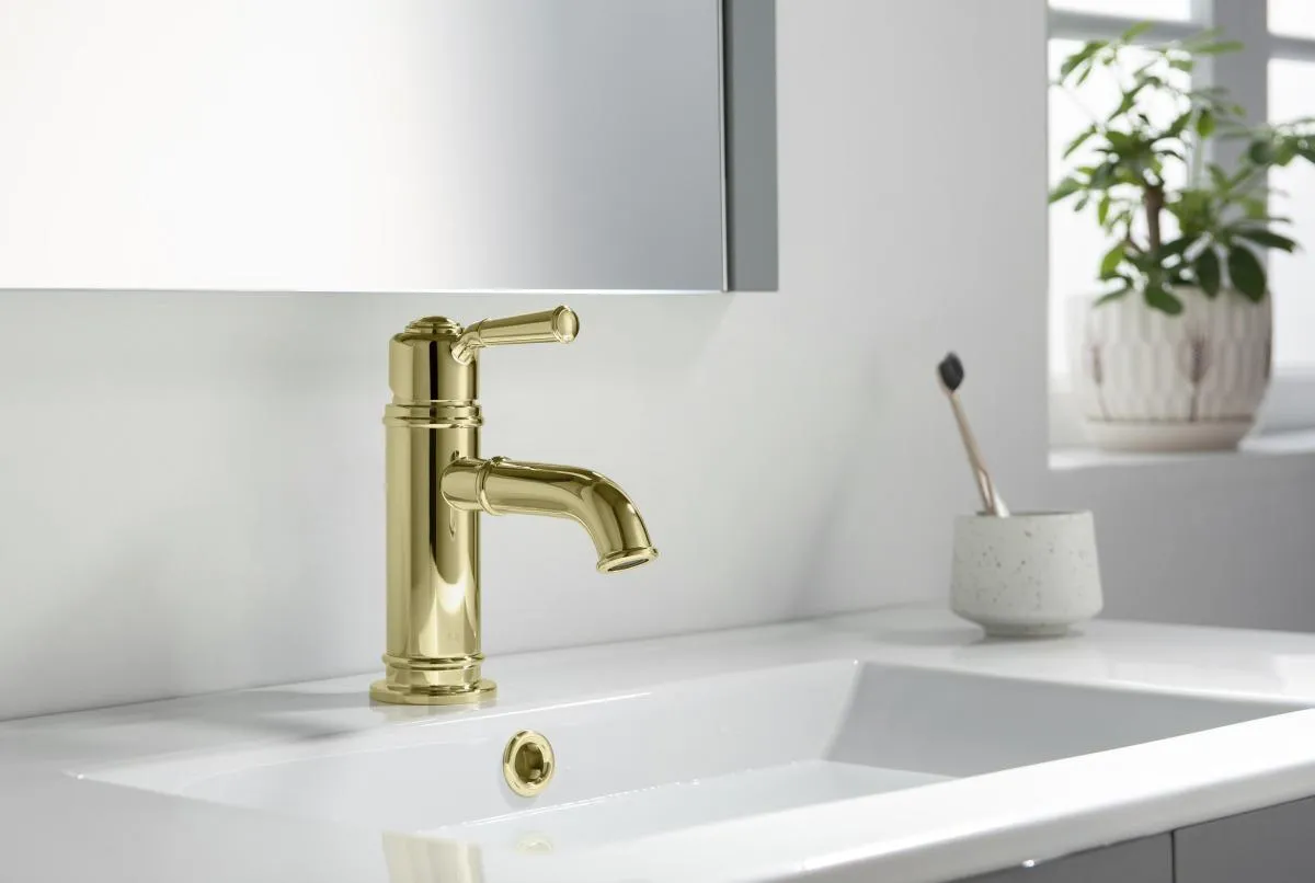 AQ1510PG КЛАССИК смеситель для раковины 72, без донного клапана, полир. золото