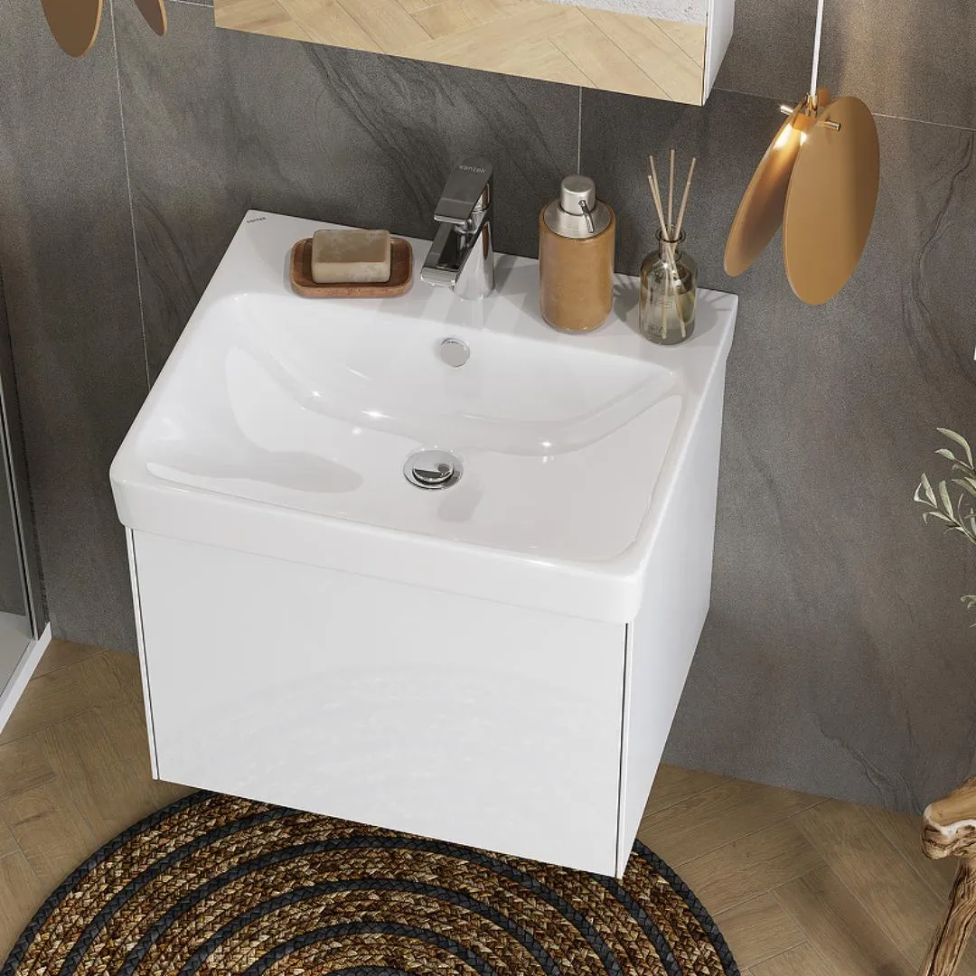 1A2631K0AX2B0 Набор: AQUATON 1A263101AX2B0 Тумба-умывальник Асти 55 Белый матовый/Белый глянец/ 1WH501620 Умывальник Адриана 55