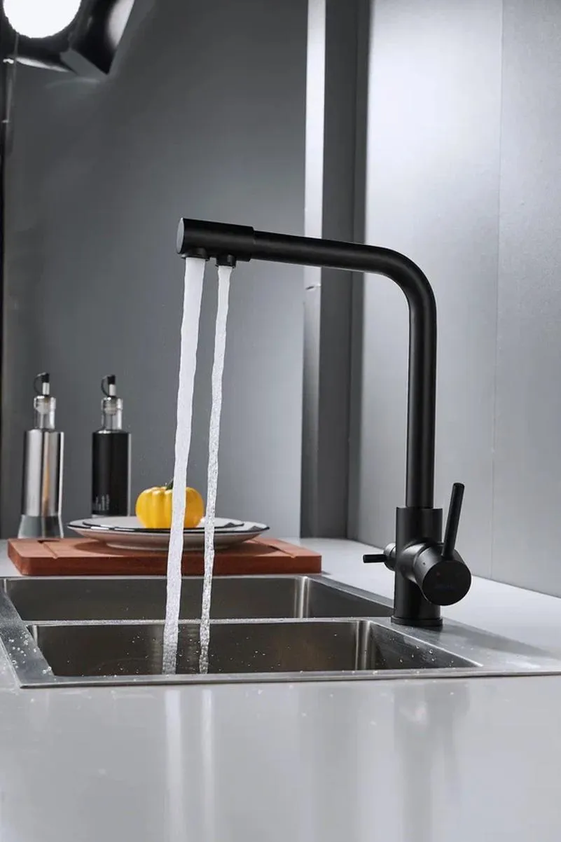 Смеситель для кухни с подключением фильтра Shevanik S328H, черный