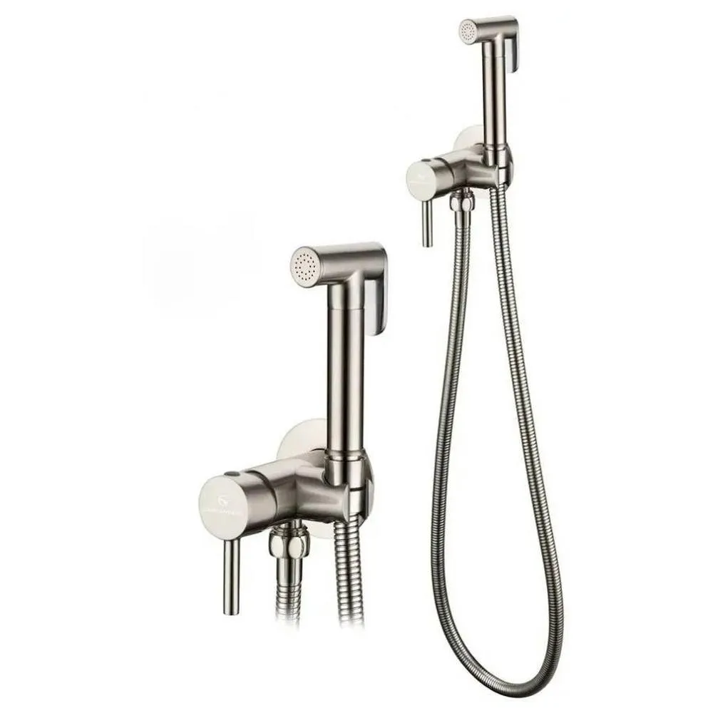 Гигиенический душ со смесителем встраиваемый Grocenberg GB001NK, никель