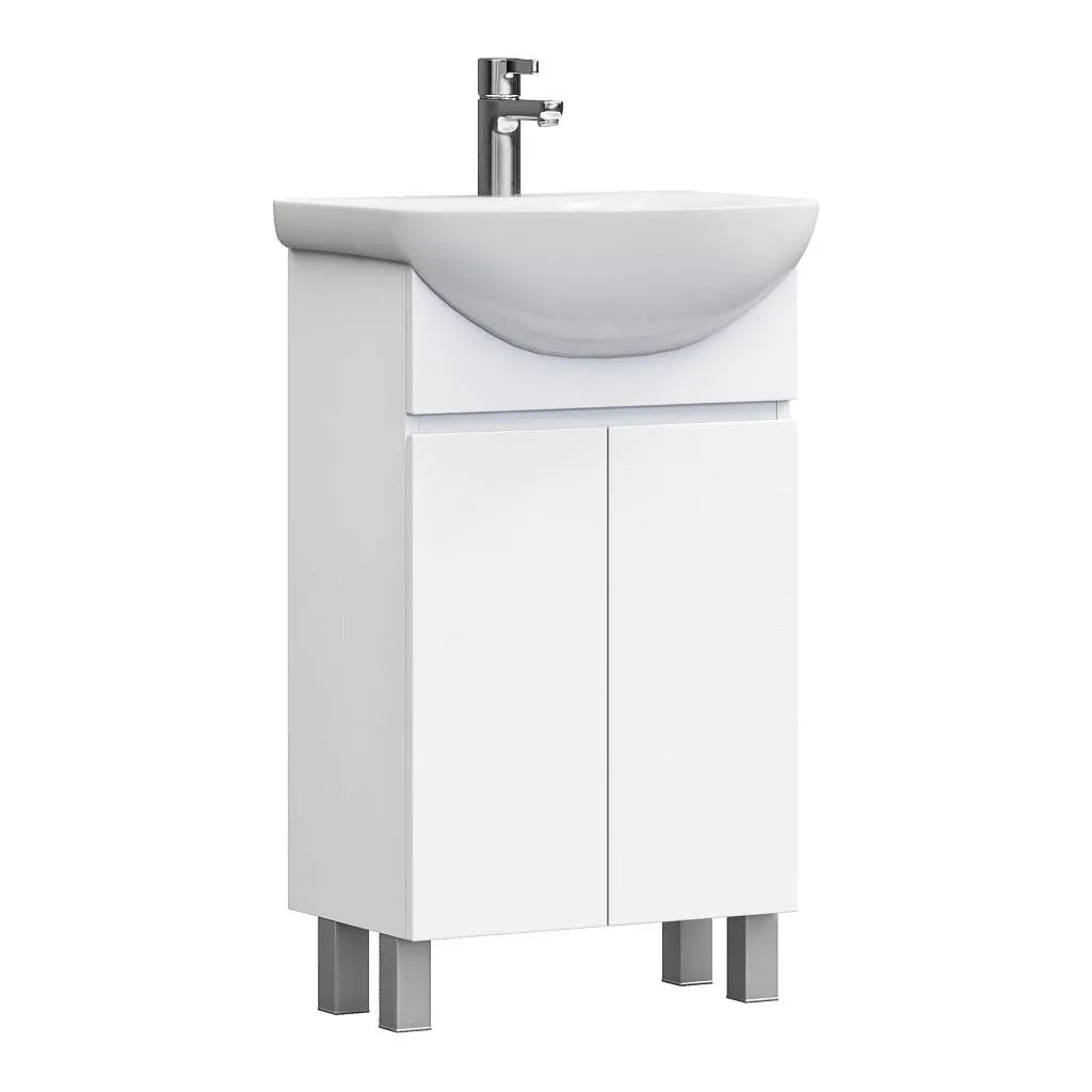 Тумба с раковиной напольная VIGO Wing tn.WIN.BAL.50.2D белый, 50 см