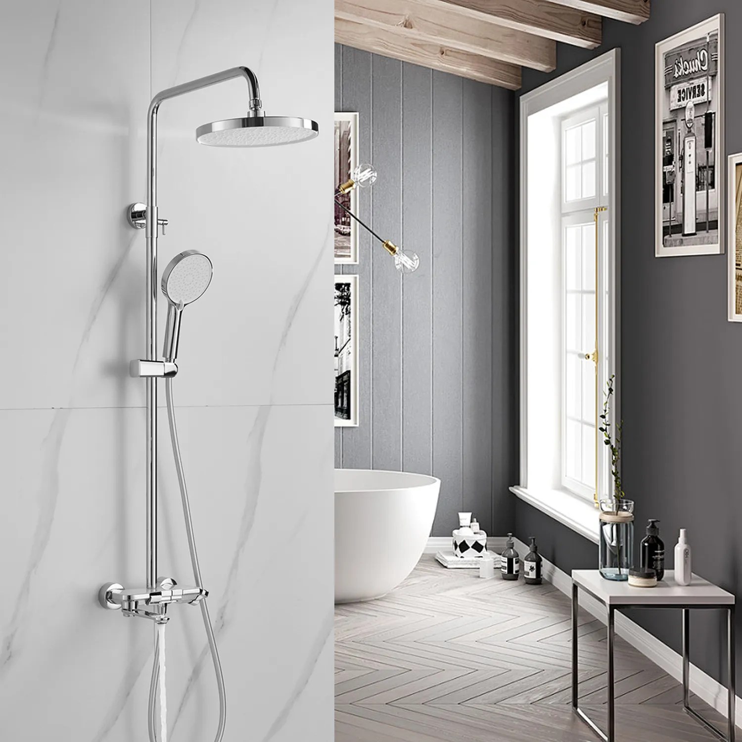 Душевая система Shevanik S4726, хром