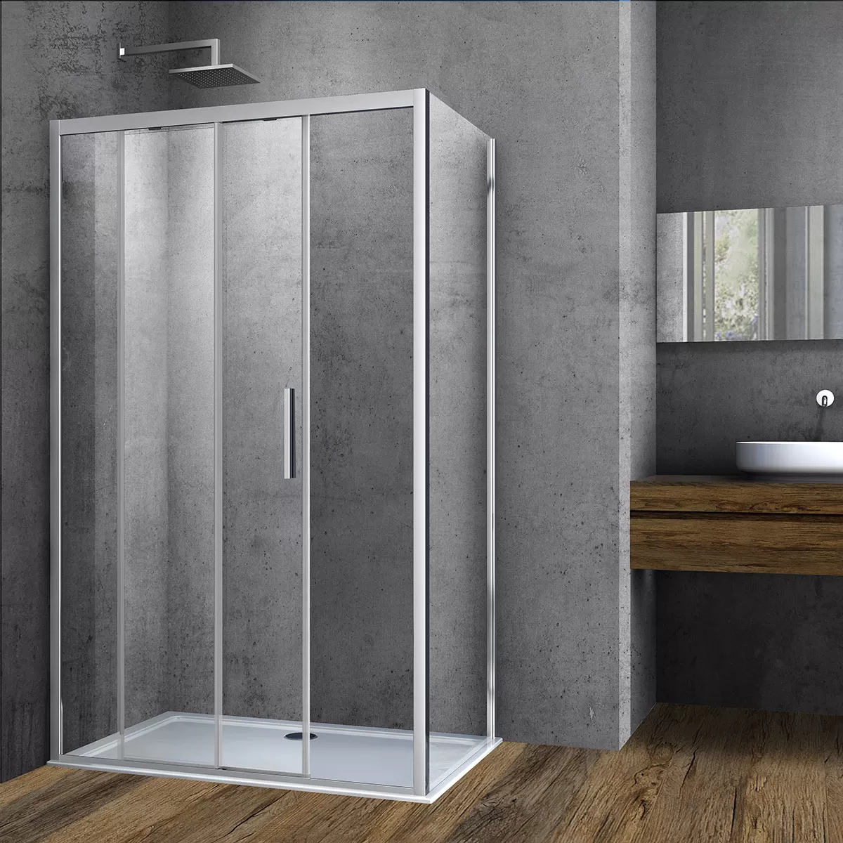 Душевой уголок Vincea Soft (VSR-3SO9013CL) 1300х900 мм, хром, стекло прозрачное