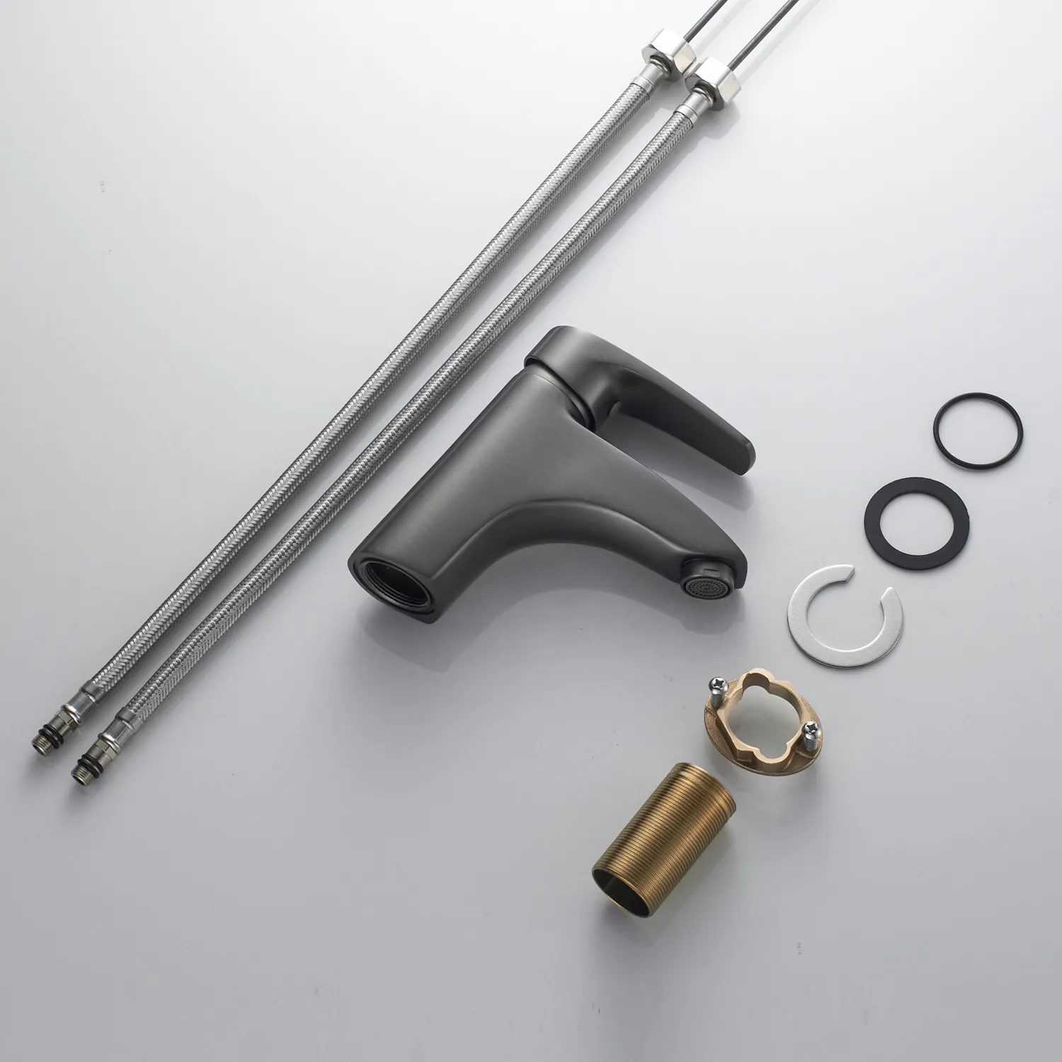 Смеситель для раковины Shevanik S5001T, оружейная сталь