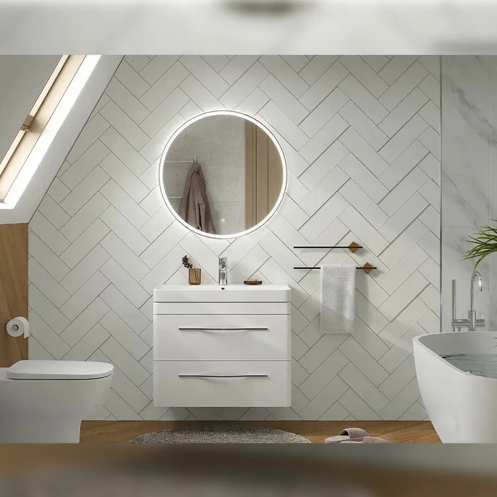 Тумба с раковиной подвесная Velvex Jill tp.JIL.9595.80.2Y белый матовый, 80 см