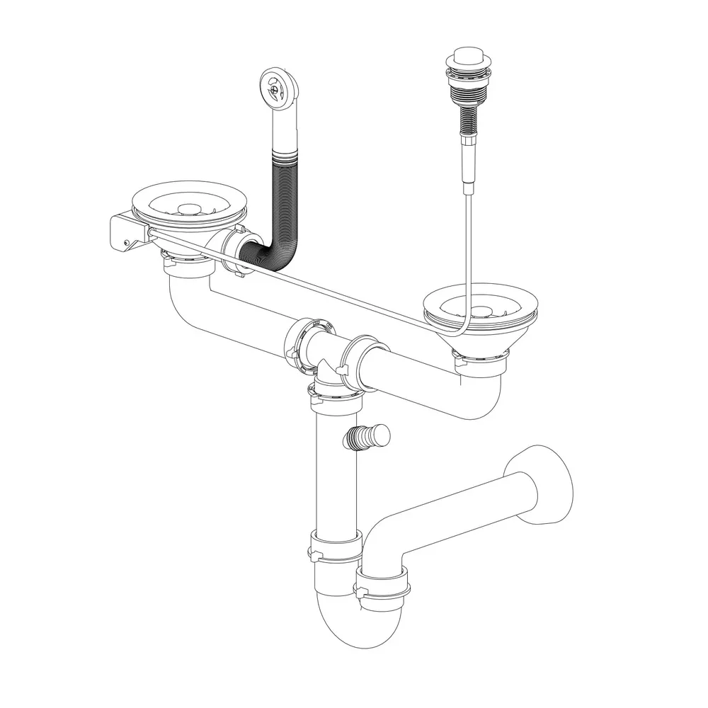 Сифон для кухонной мойки Rivelato 13G14PB4-P2A, черный