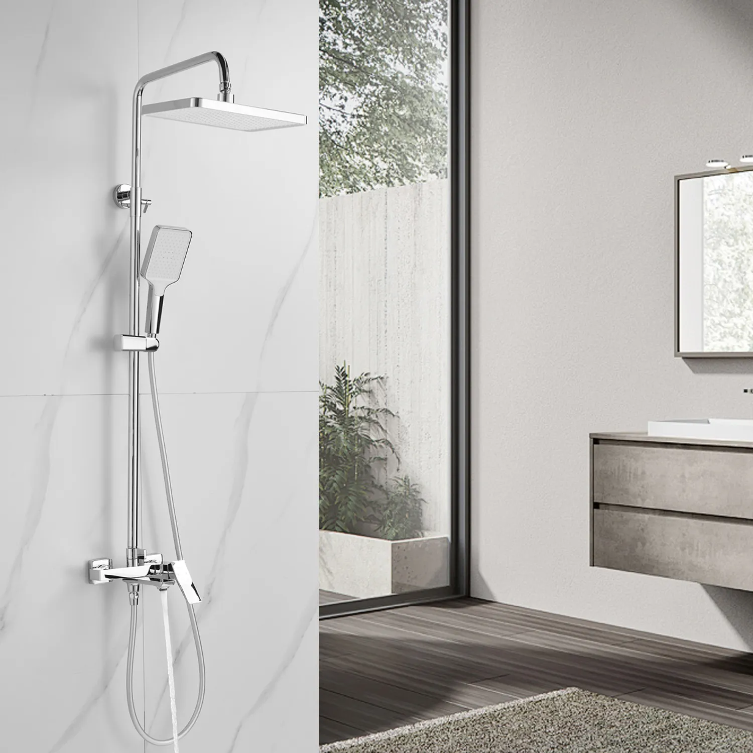 Душевая система Shevanik S4436, хром