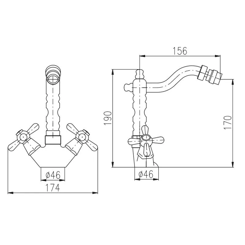 Смеситель для биде Rav Slezak MORAVA MK121.5/9SM, бронза