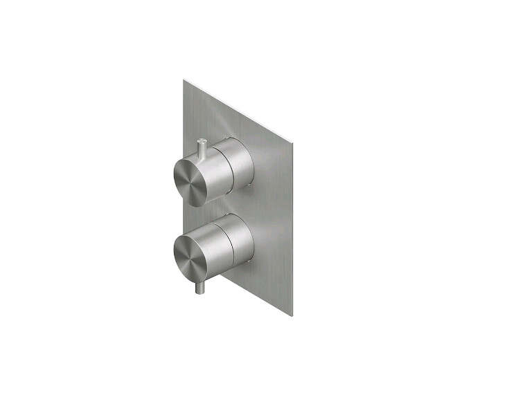 Смеситель для душа Quadro design Source, на 2 потребителя, сталь шлифованная/брашированная (12 46 AS)