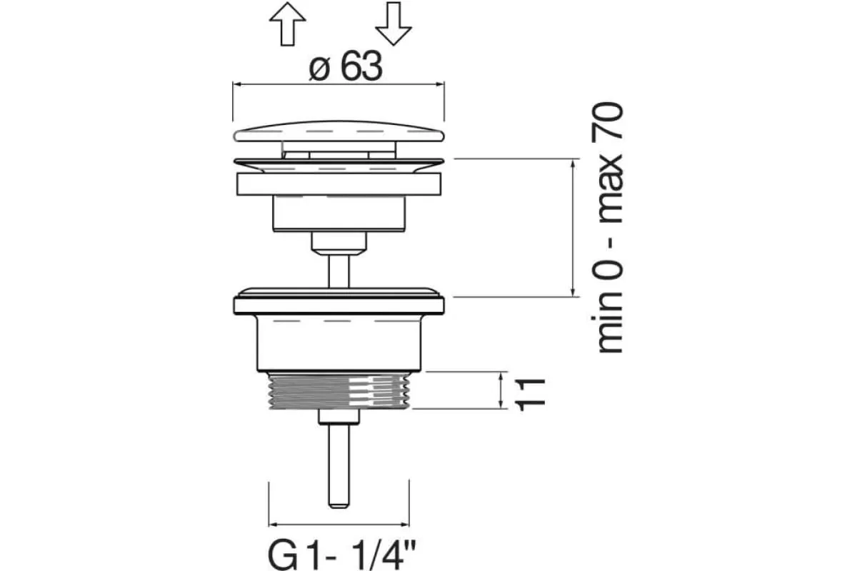 AV00110/11RCP NOBILI сливное устройство (push-open), красное золото