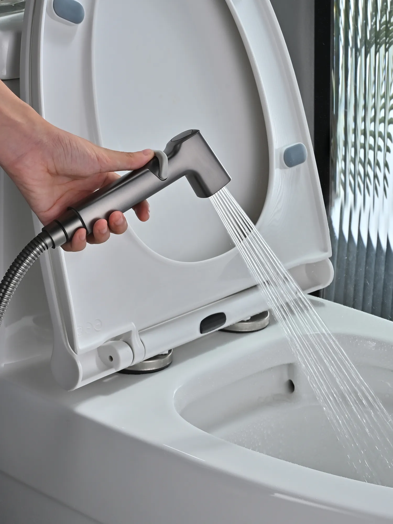 Гигиенический душ со смесителем Rose R245T, оружейная сталь