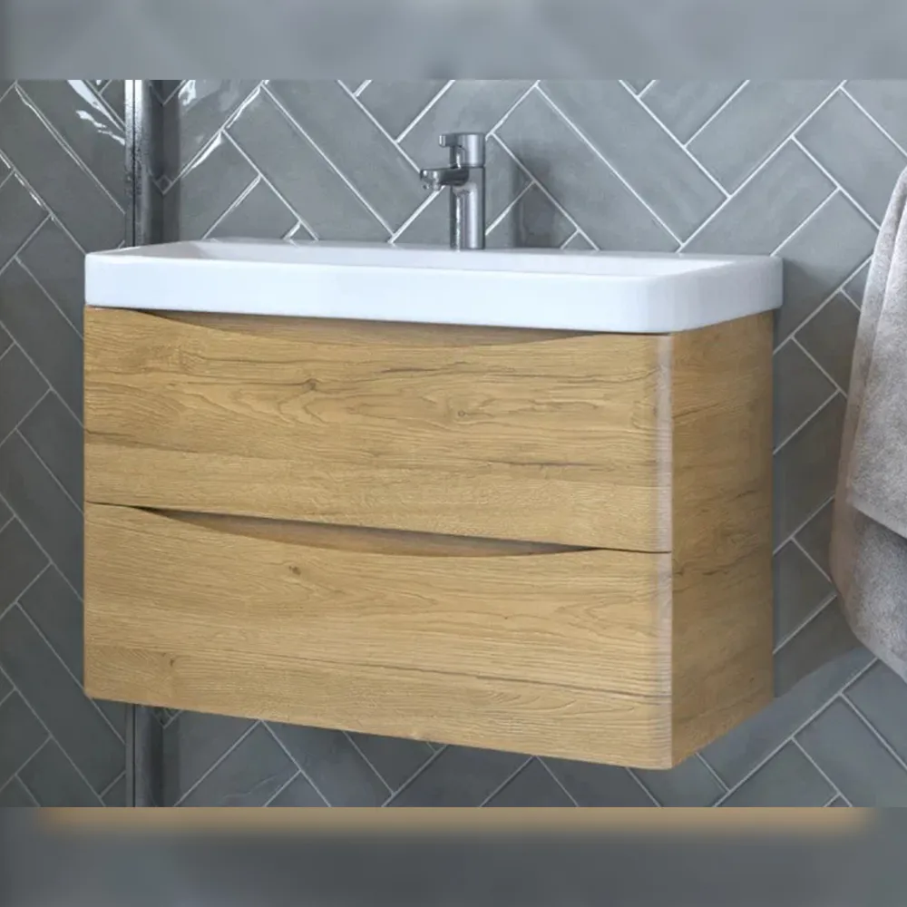 Тумба с раковиной подвесная Velvex Clay tp.CLA.9595.80.2Y дуб верона, 80 см