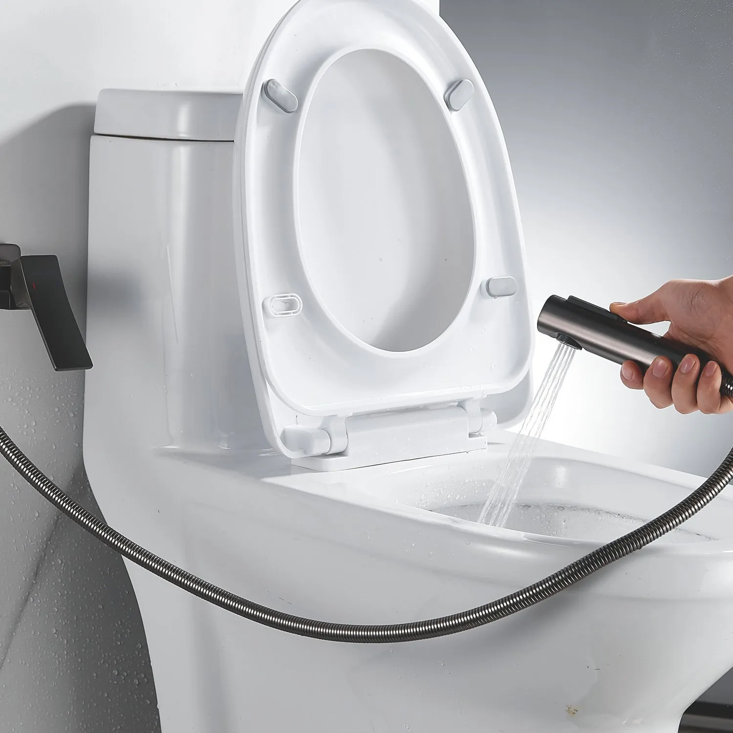 Гигиенический душ со смесителем Shevanik S4005T-1, оружейная сталь