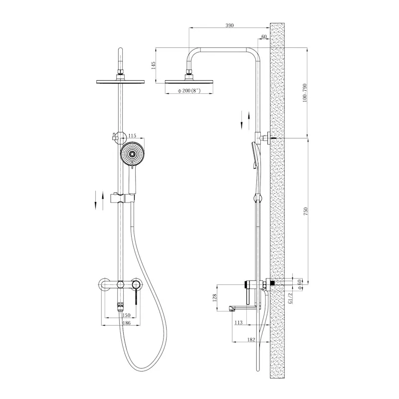 Душевая система Esko Sochi Gold ST260SCGold, золотой сатин