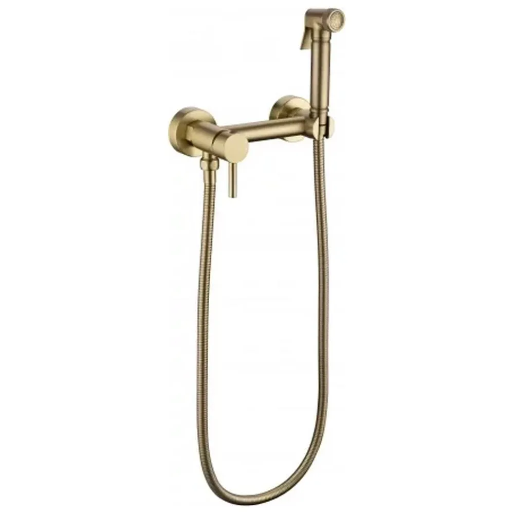 Гигиенический душ со смесителем Grocenberg GB103N-MG, матовое золото