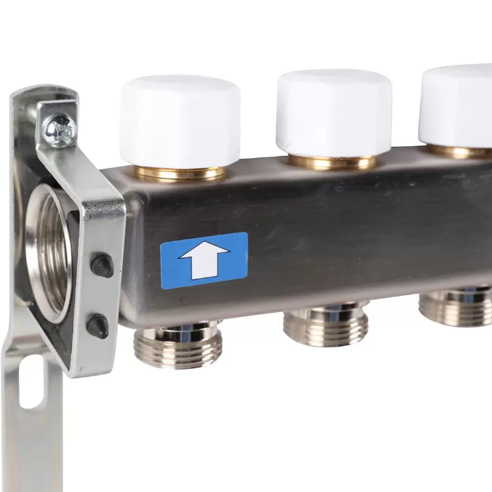 Коллектор Rommer 1"x3/4" на 10 контуров с расходомерами и запорными клапанами (RMS-1201-000010)