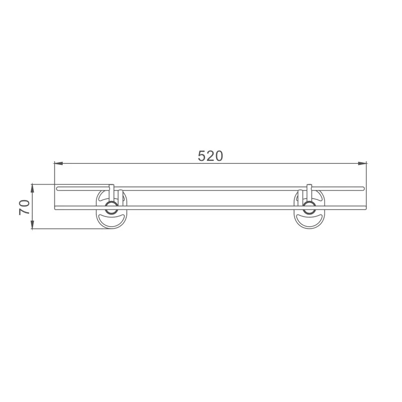Полка стеклянная D-Lin D260700-1, хром
