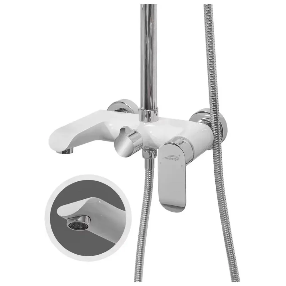 Душевая система Hansberge H5033W, белый/хром