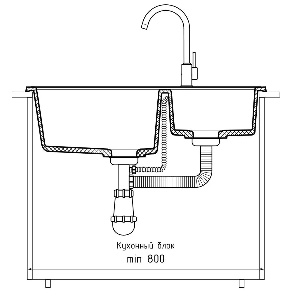 Кухонная мойка GranFest PRACTIK 780K, терракот