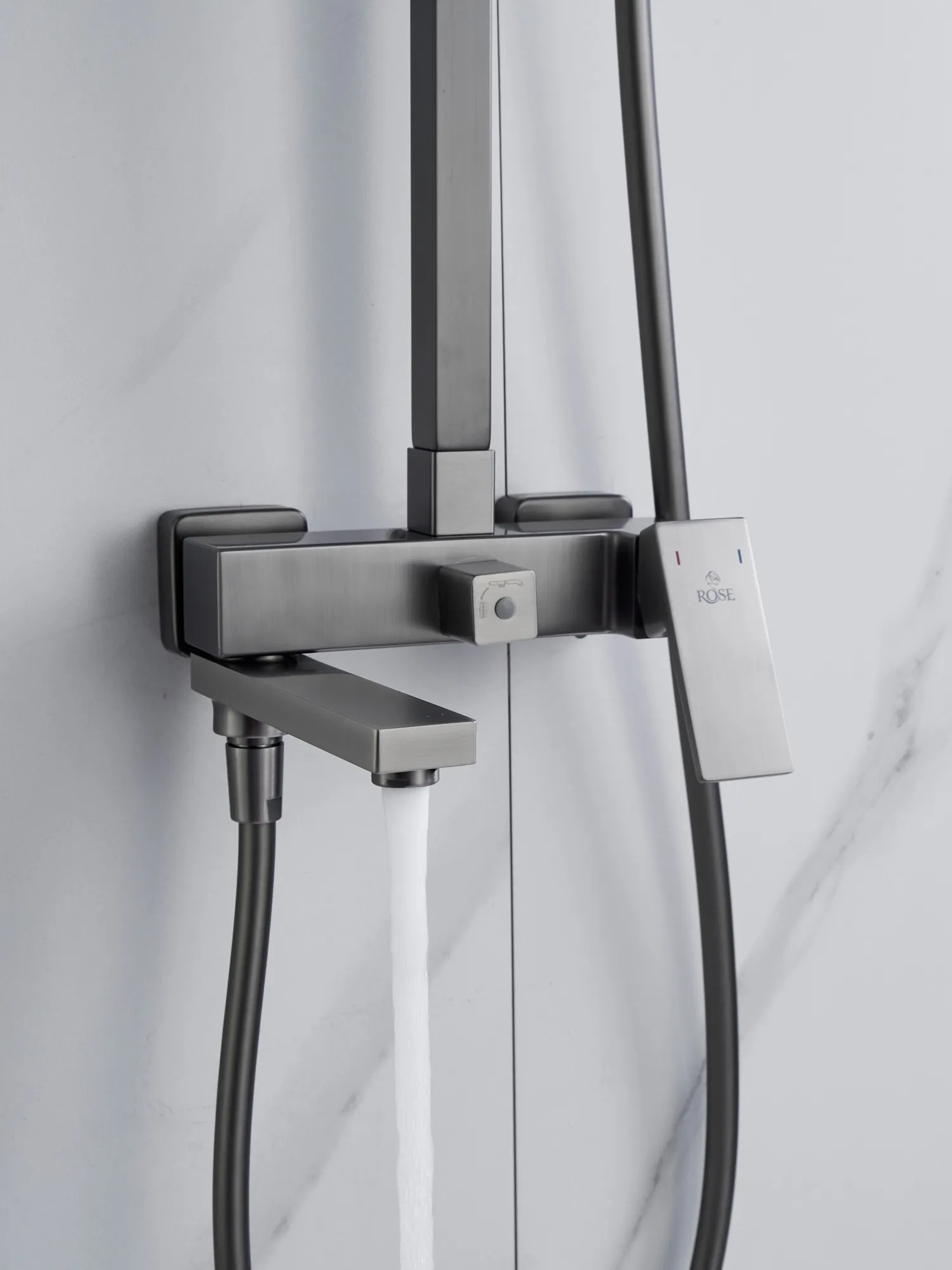 Душевая система Rose R2836T, оружейная сталь