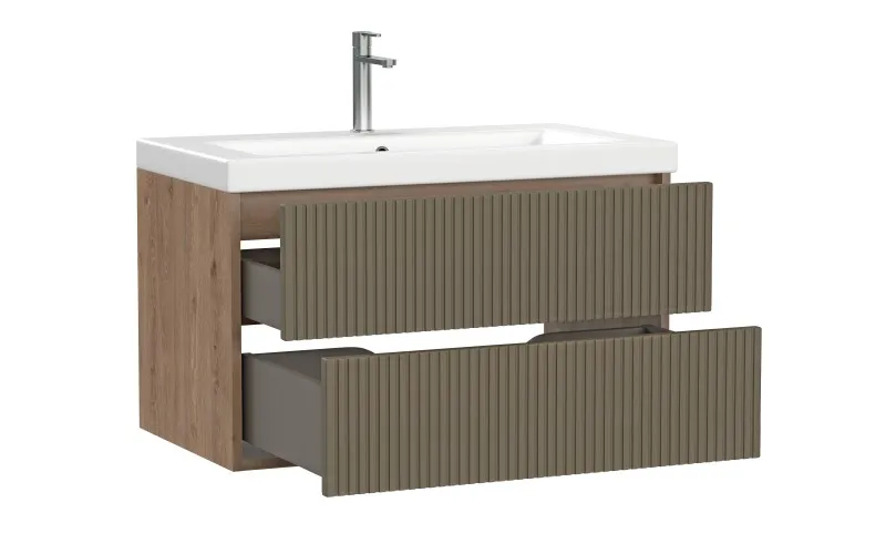 Тумба под раковину подвесная CERSANIT CLASSIC RIBBLE 80 для COMO 80 коричневый (69280)
