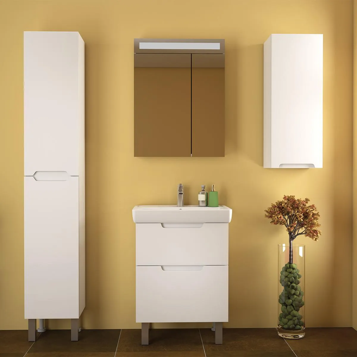 Тумба под раковину подвесная/напольная Dreja Q Plus 80 см, белый