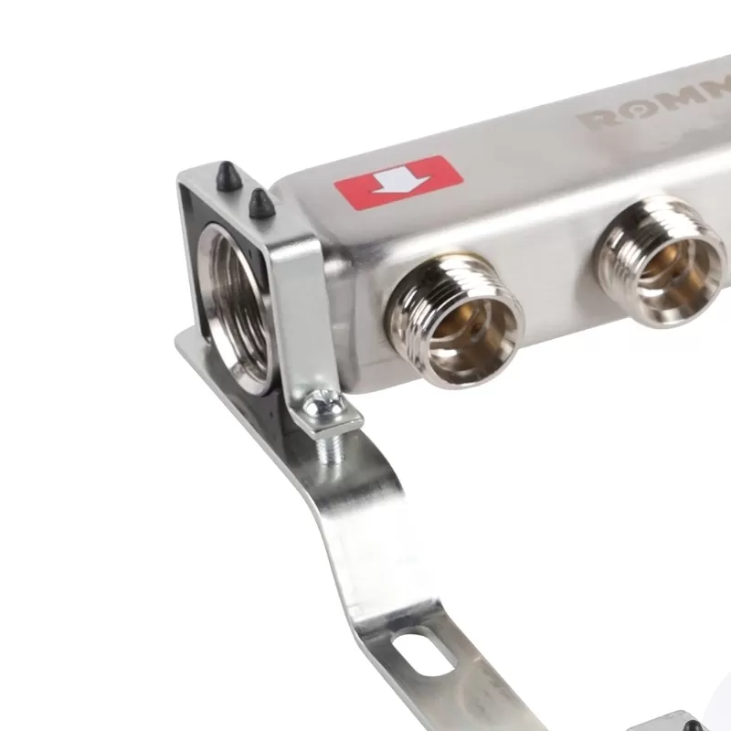 Коллектор Rommer 1"x3/4" на 3 контура с запорными клапанами (нерж. сталь) (RMS-3201-000003)