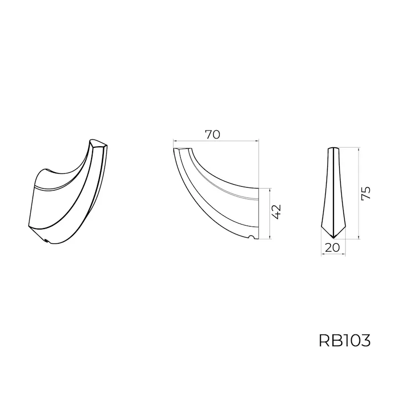 Крючок для ванной комнаты Knotlor RH103GM, оружейная сталь
