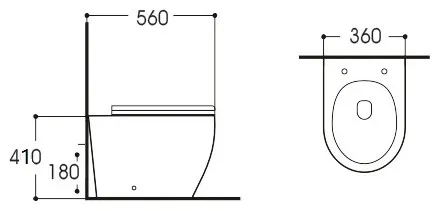 Унитаз напольный Aquatek Европа AQ1902-00 безободковый, тонкое сиденье с механизмом плавного закрывания