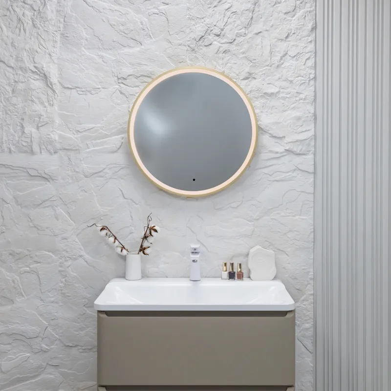 Зеркало Silver Mirrors Делуна/Deluna D600 TX (алюм. профиль, цвет золото, бесконтактный сенсор)