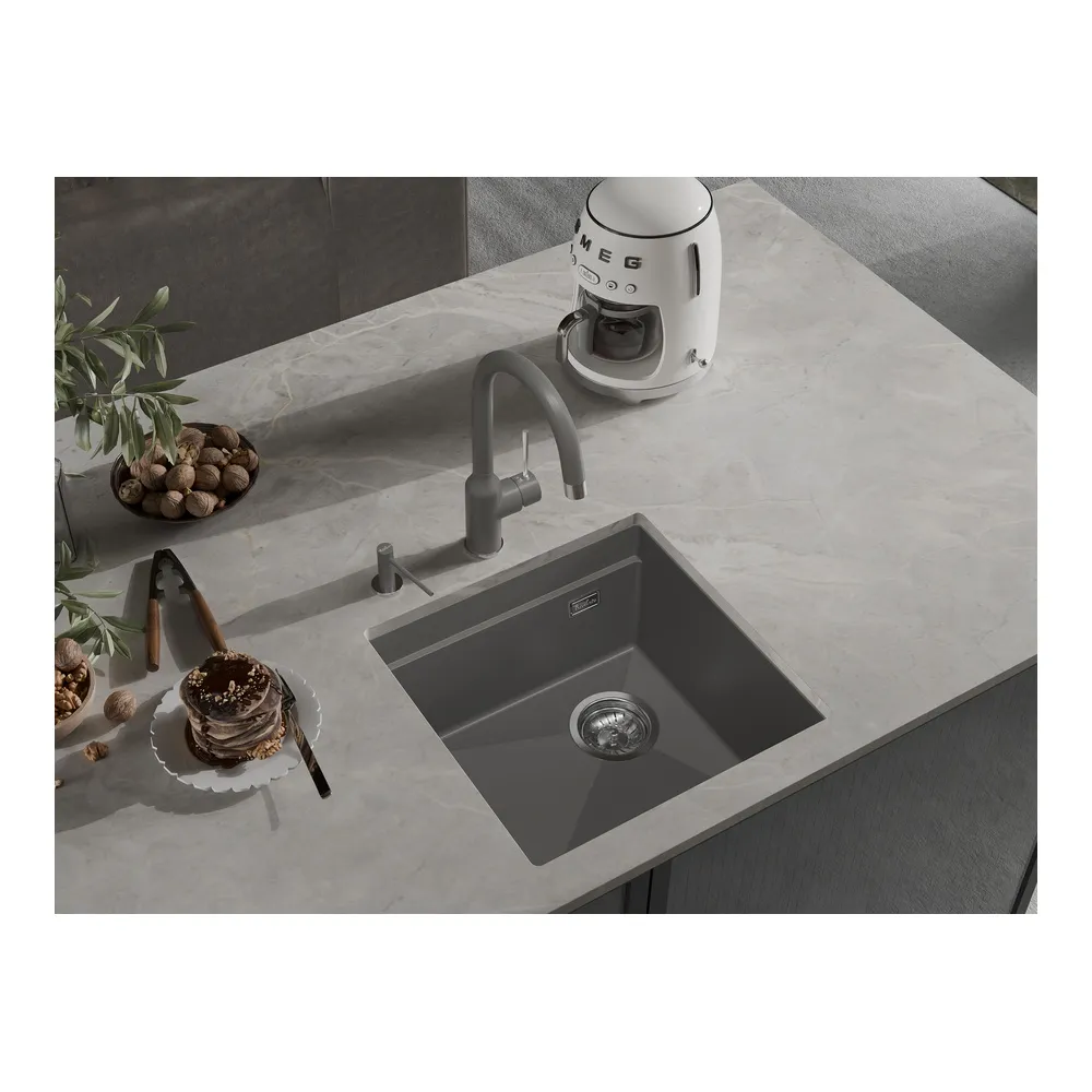 Кухонная мойка Rivelato LINO LN-454-R, серый металлик