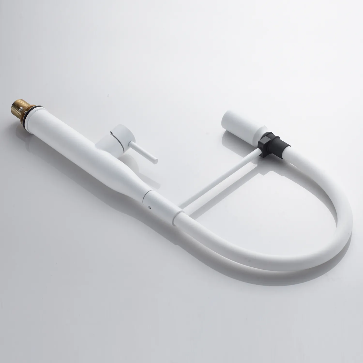 Смеситель для кухни с гибким изливом и режимом "душ" Shevanik S123C-1, белый