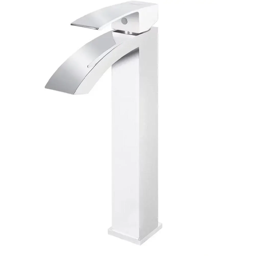 Смеситель для раковины высокий Grocenberg GB3007WC, белый/хром