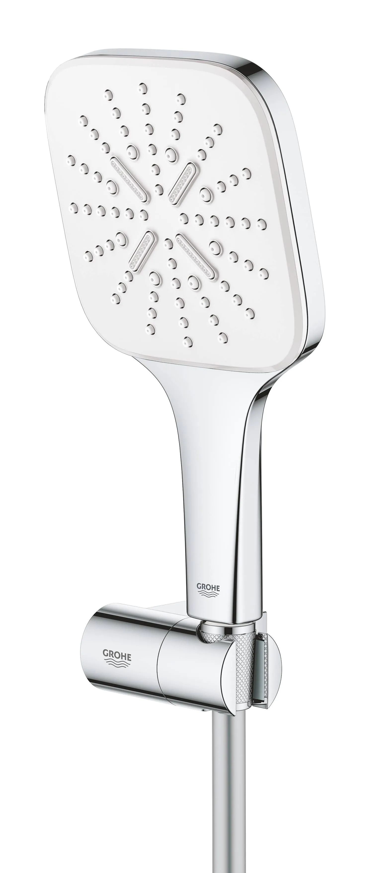 Душевой гарнитур вида струи Grohe Rainshower SmartActive 130 3, хром / белый (26588LS0)