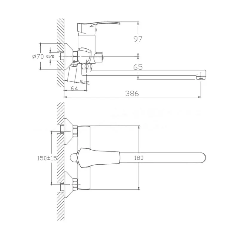 Смеситель для ванны Maretti Project PR22RP270-D, хром