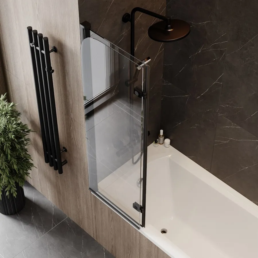 Шторка на ванну 100х140 см Maretti Valentina VA41R100140097-560, профиль черный